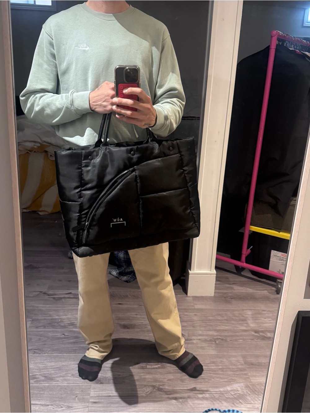 A COLD WALL ACW Black Quilted Puffer TOTE